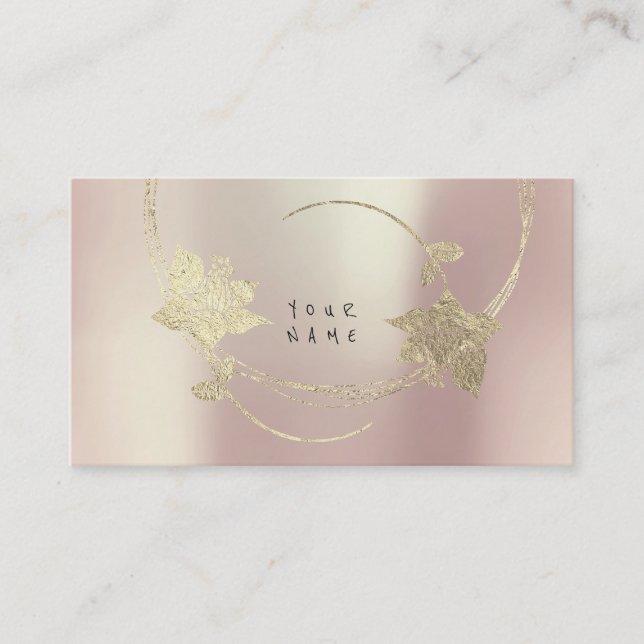 Carte De Visite Foxier Or Rose rose Blush Pearly Floral Glam (Devant)