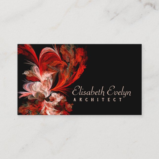 Carte De Visite Fractage Rouge Et Blanc (Devant)