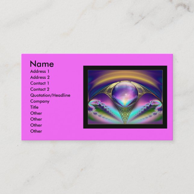 Carte De Visite Fractal_Art_30, Nom, Adresse 1, Adresse 2, Con... (Devant)