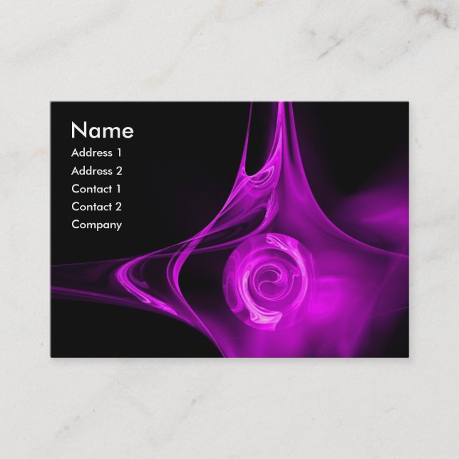 Carte De Visite FRACTAL ROSE 1 clair violet noir (Devant)