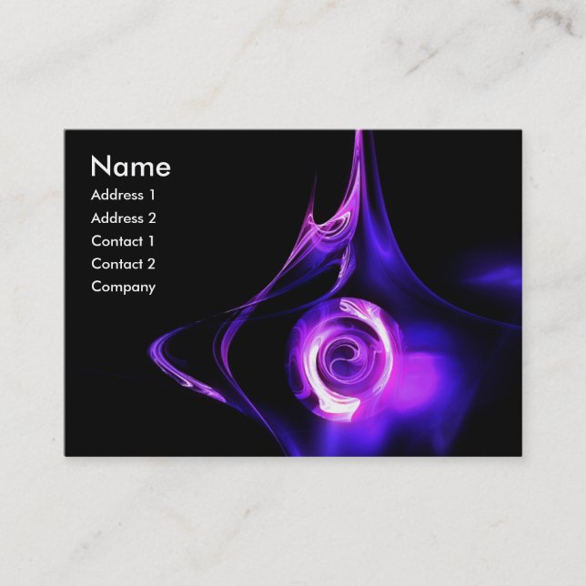 Carte De Visite FRACTAL ROSE 1 noir clair bleu violet blanc (Devant)