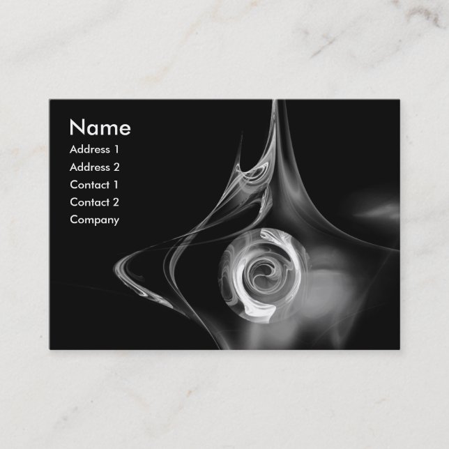 Carte De Visite FRACTAL ROSE 1 noir et blanc clair gris (Devant)