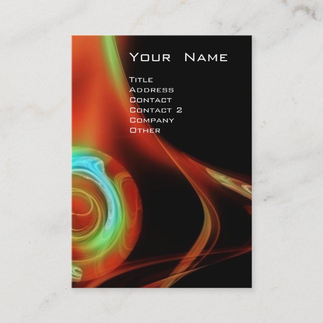 Carte De Visite FRACTAL ROSE 3 bleu vif bleu vert (Devant)