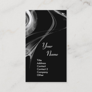 Carte De Visite FRACTAL ROSE 3 clair noir et blanc gris