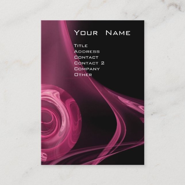 Carte De Visite FRACTAL ROSE 3 molle antique violet rose noir (Devant)