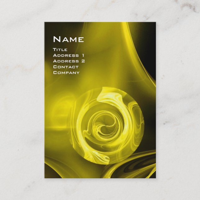 Carte De Visite FRACTAL ROSE 4 MONOGRAM jaune vif blanc noir (Devant)