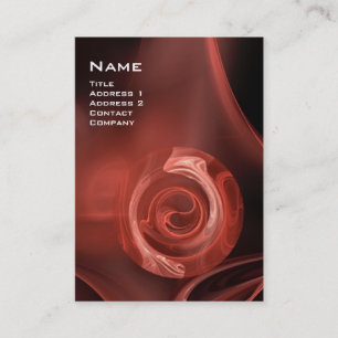 Carte De Visite FRACTAL ROSE 4 MONOGRAS antique rouge rose noir