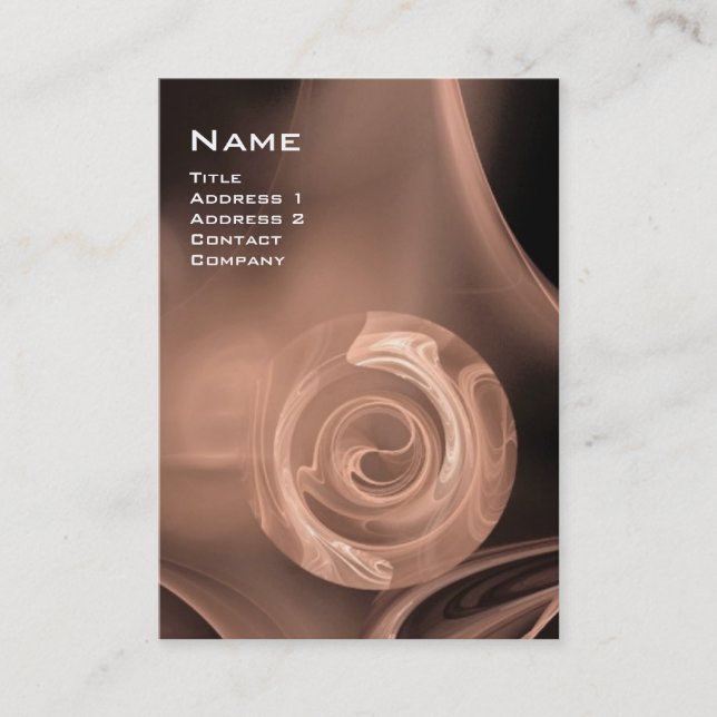 Carte De Visite FRACTAL ROSE 4 MONOGRAS noir antique rose brun (Devant)