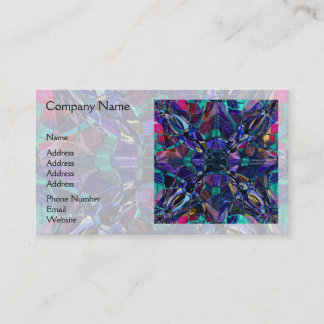Carte De Visite Fractale bleue de kaléidoscope