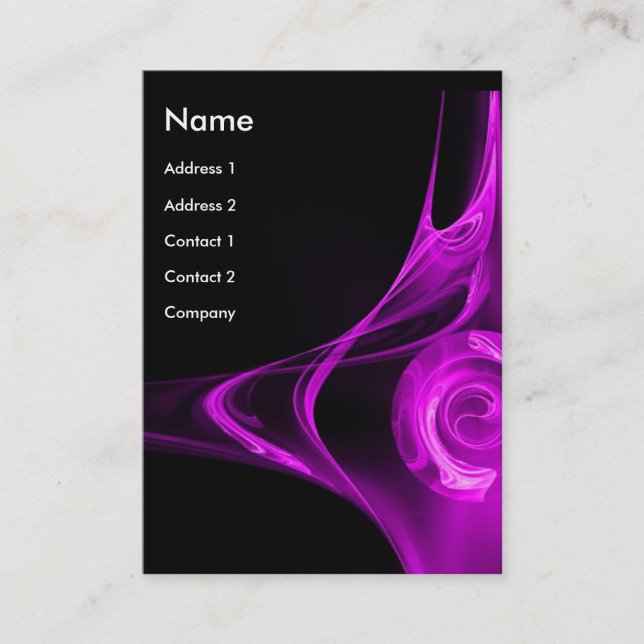 Carte De Visite FRACTALE ROSE 2 violet pourpre (Devant)