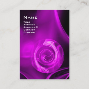 Carte De Visite FRACTALE ROSE 4 MONOGRAMME violet pourpre noir écl