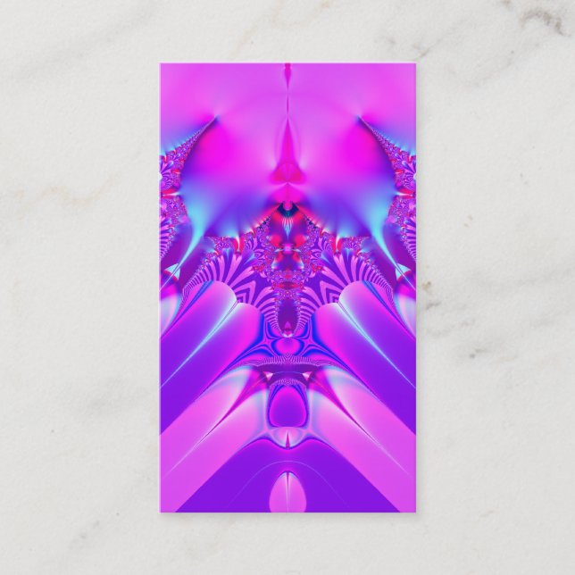 Carte De Visite Fractale rose et bleue de satin (Devant)