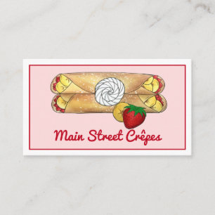 Carte De Visite Fraise Banana Crêpe Crêpe Crêpe Crêpe Cuisine Fran