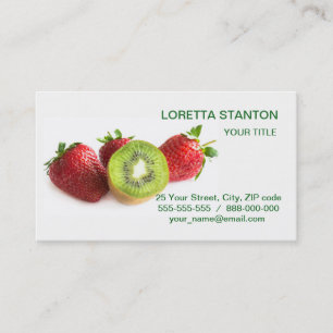 Carte De Visite Fraise et kiwi