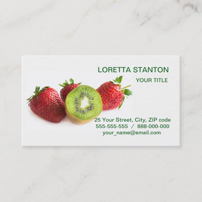 Carte De Visite Fraise et kiwi (Devant)