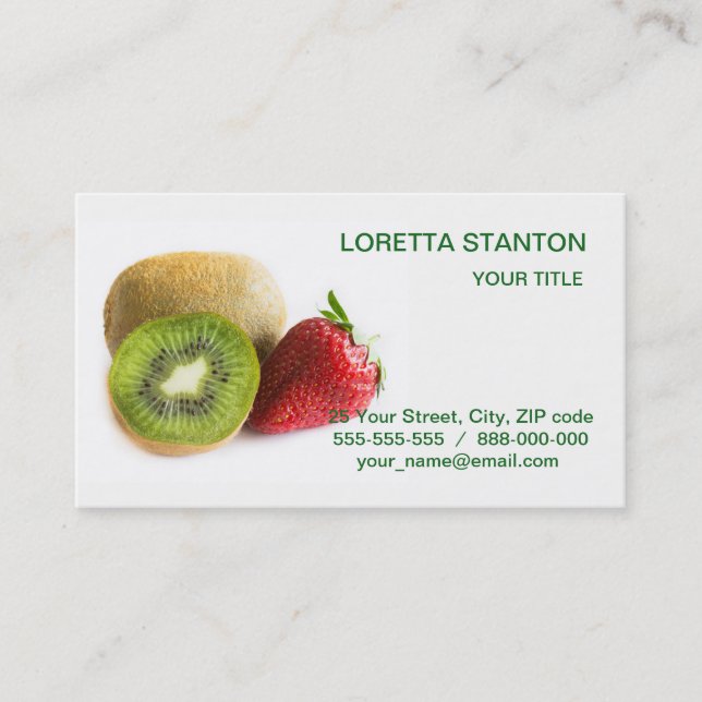 Carte De Visite Fraise et kiwi (Devant)