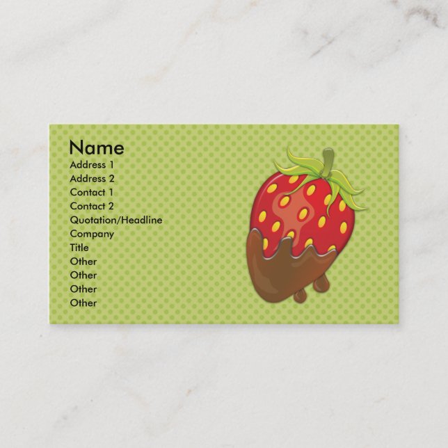 Carte De Visite Fraise trempée dans le chocolat (Devant)