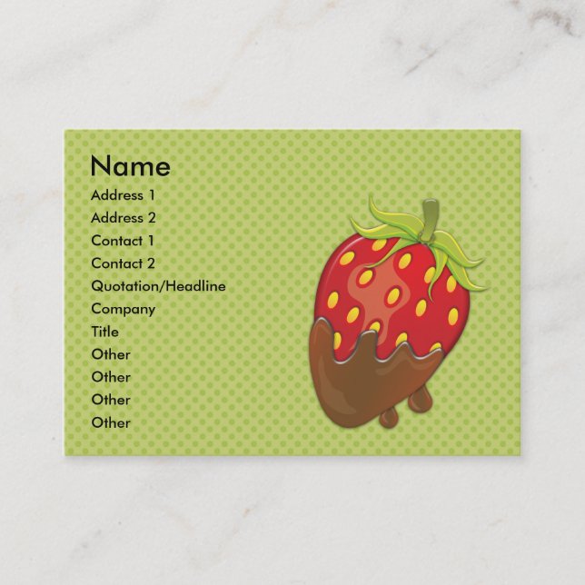 Carte De Visite Fraise trempée dans le chocolat (Devant)