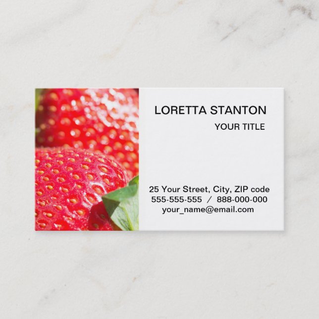 Carte De Visite Fraises (Devant)