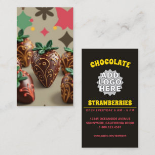 Carte De Visite fraises au chocolat