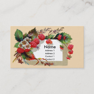 Carte De Visite Framboises et fleurs victoriennes