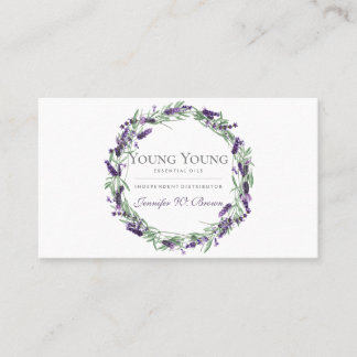 Carte De Visite Frame circulaire lavande violet élégant Floral