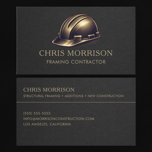 Carte De Visite Framing Contractor Hard Hat Professional (Créateur téléchargé)
