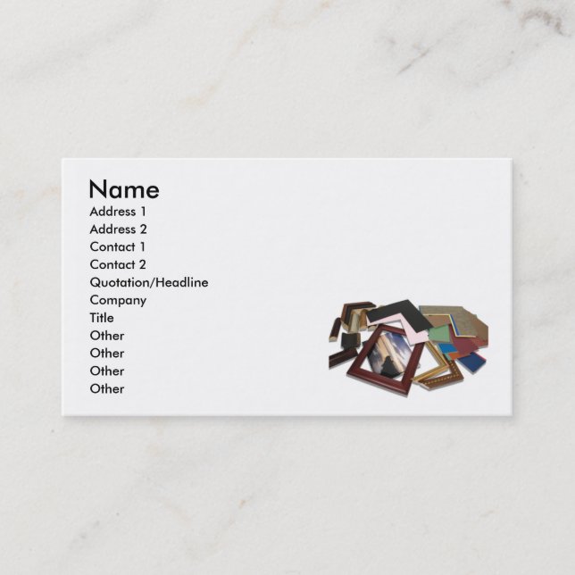 Carte De Visite FramingDecisionCard, nom, adresse 1, adresse 2… (Devant)