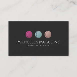 Carte De Visite Français Gourmet Macaron Trio Logo Boulangerie, Ca