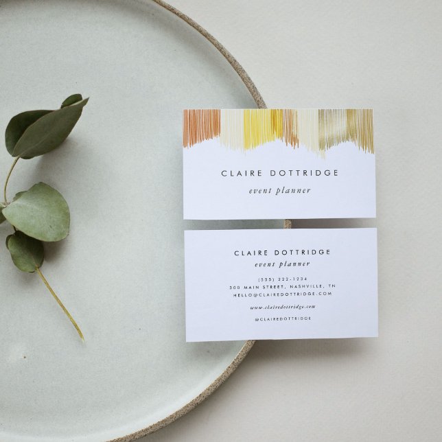 Carte De Visite Franges Gold Modern (Golden yellow Modern Fringe business card.)