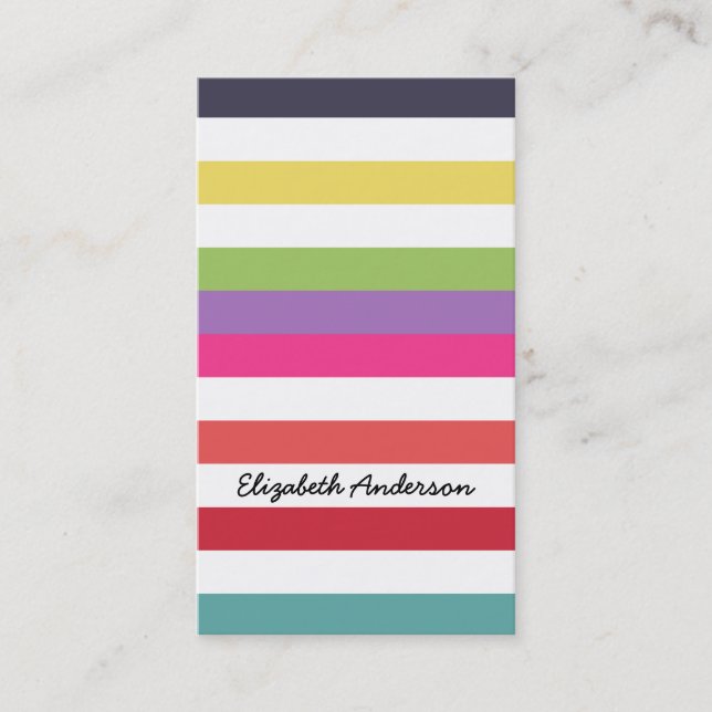 Carte De Visite Frappes Arc-En-Ciel Chaud Dans Les Couleurs De Mod (Devant)