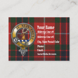 Carte De Visite Fraser Lovat Tartan & Badge