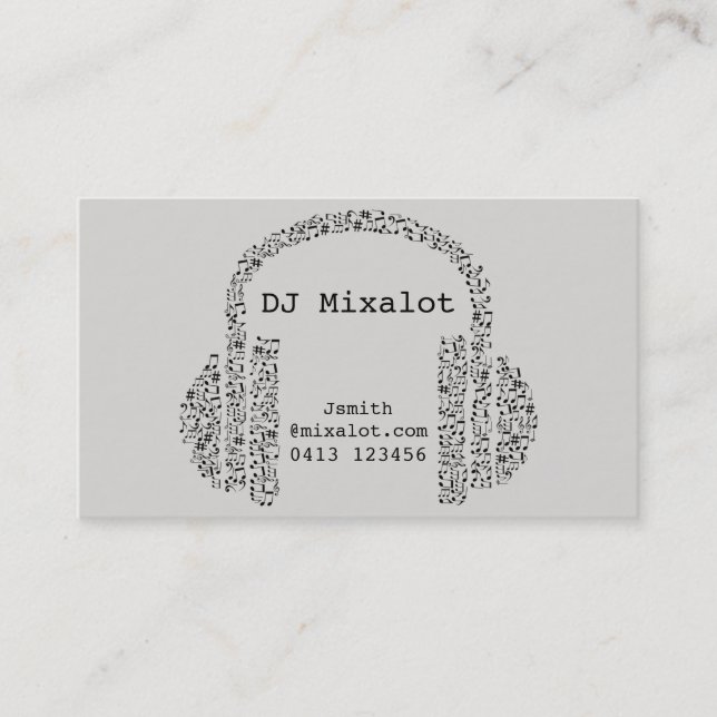 Carte De Visite Freelance DJ Disque Jockey musique de partie (Devant)