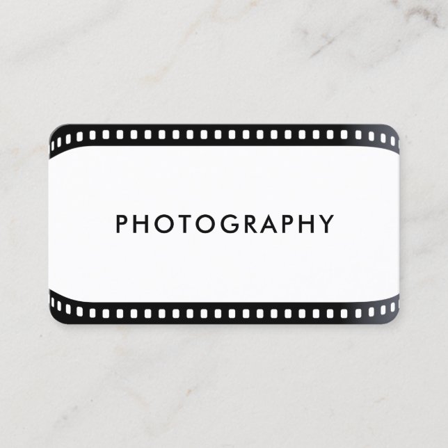 Carte De Visite Freelance Photographe film roll Camera White Busi (Devant)