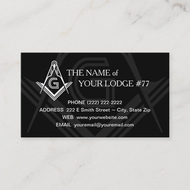 Carte de visite Freemason - Masonic Custom Card (Devant)