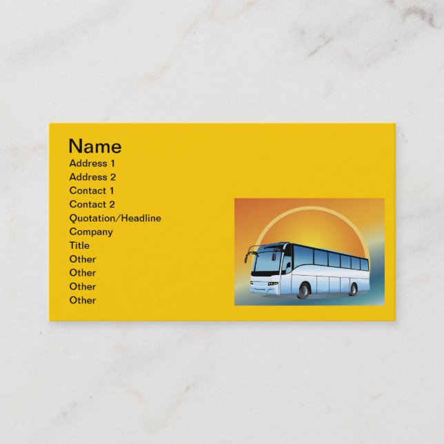 Carte De Visite FreeVector-Bus Voyage en transport (Devant)