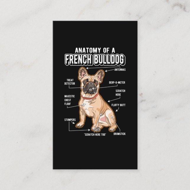 Carte De Visite French Bulldog Anatomie Drôle Chien (Devant)