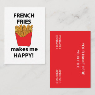 Carte De Visite French Fries Fast Food Restaurant French Fries