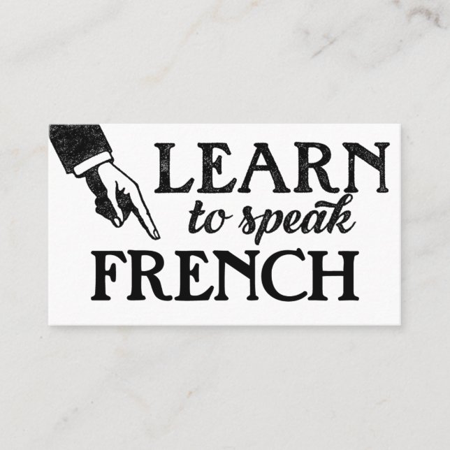 Carte De Visite French Language Lessons Business Cards (Devant)