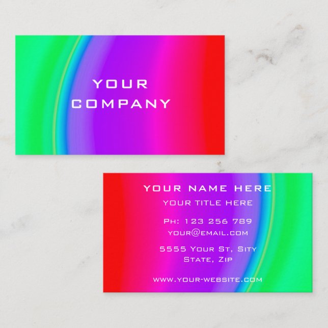 Carte De Visite Fresh Colors Business Card - Rainbow (Devant / Derrière)
