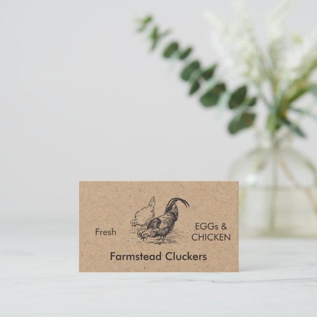 Carte De Visite Fresh & Farm-Fresh Eggs from Local Egg Farms  (Debout devant)