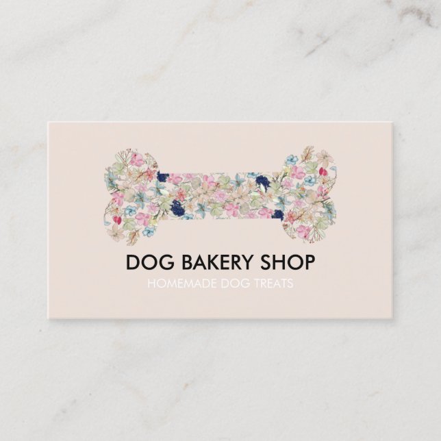 Carte De Visite Friandises pour chien maison Beige Bone (Devant)