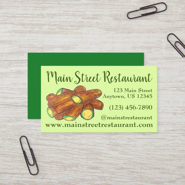 Carte De Visite Fried Jalapeño Poppers Appetizer Bar Pub (Devant/Arrière en situation)