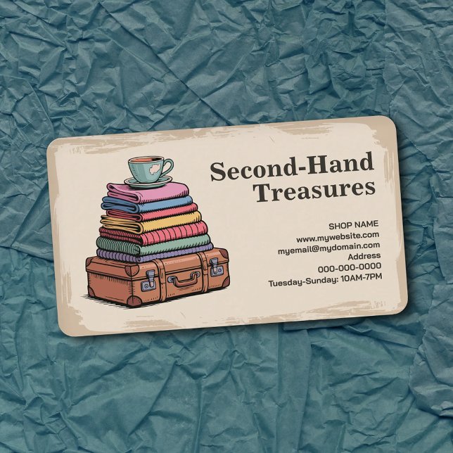 Carte De Visite Friperie - Style Vintage (Thrift Store - Vintage-Style Business Card)