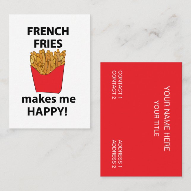 Carte De Visite Frites Restaurant Fast Food Frites (Devant / Derrière)
