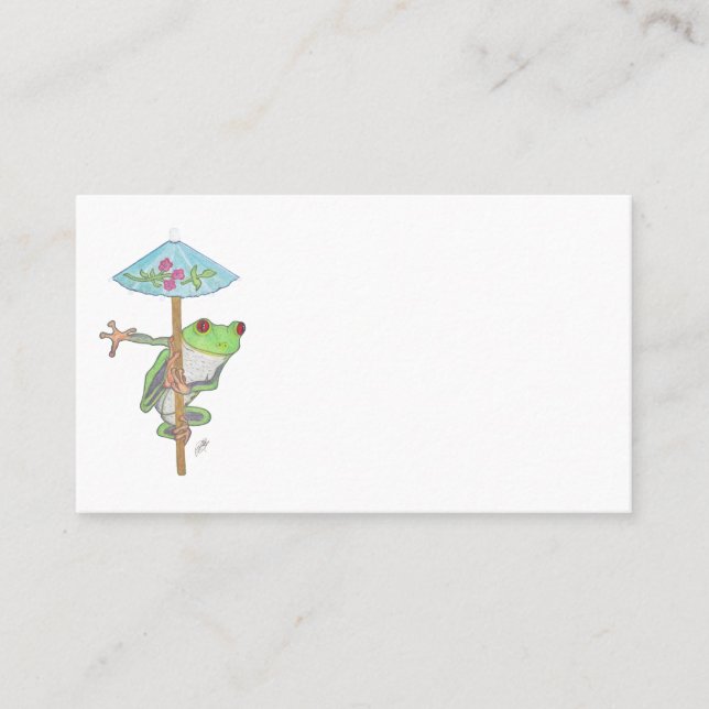 CARTE DE VISITE FROG WITH SUN UMBRELLA (Devant)