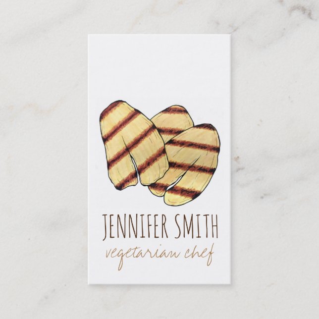Carte De Visite Fromage frit Halloumi Grilling Cheese Chef végétar (Devant)
