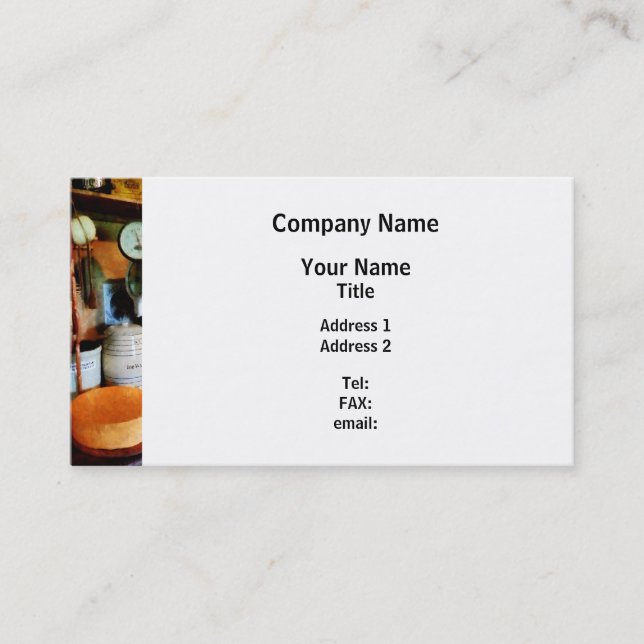 Carte De Visite Fromage, Saucisse et Balance (Devant)