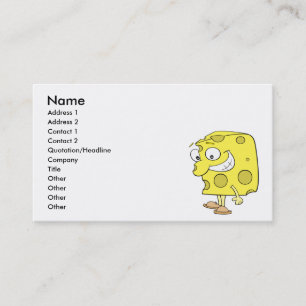 Carte De Visite fromage suisse dessiné animé heureux idiot
