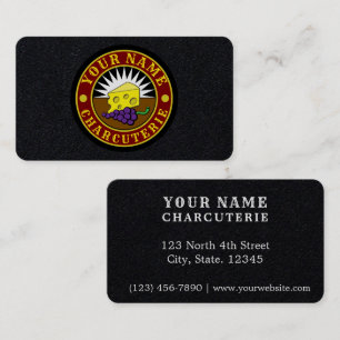 Carte De Visite Fromages et raisins Charcuterie Logo Modèle